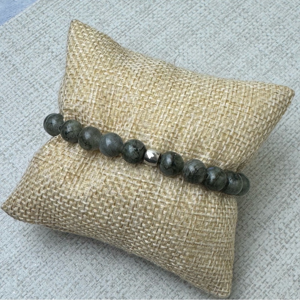 Labradorite Bead Stretch Bracelet
